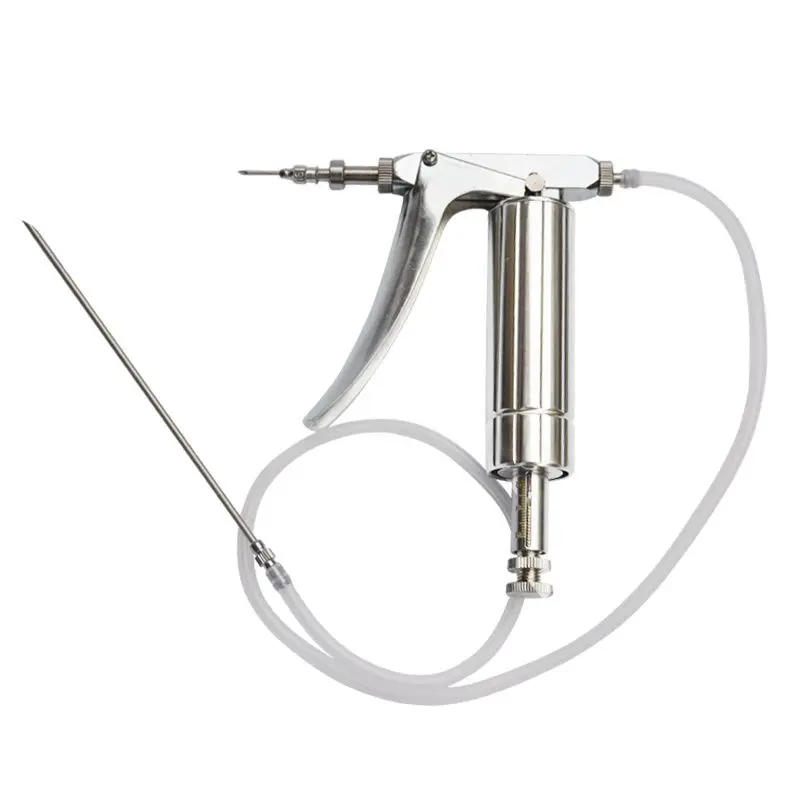 Veterinary Syringe Gun - Stainless steel vaccine, adjustable continuous syringe,