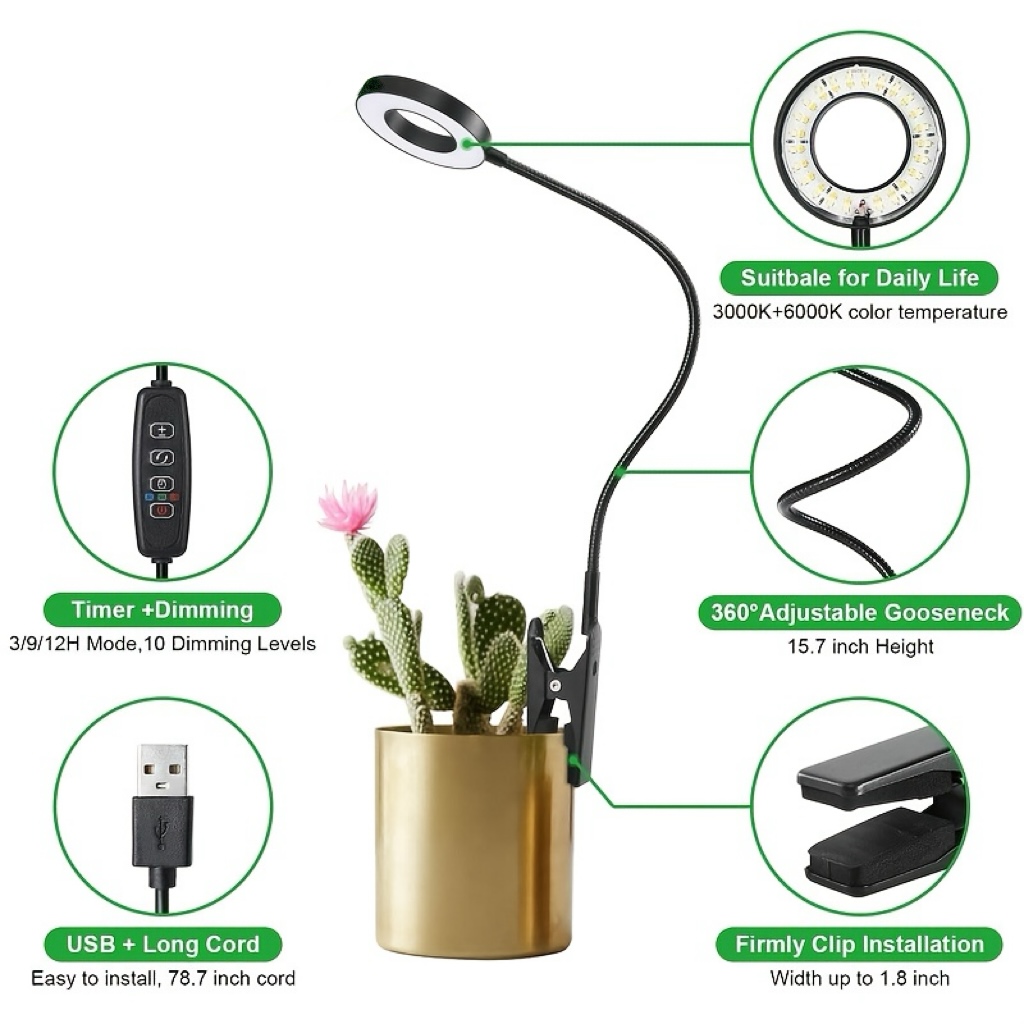 2-in-1 LED Grow Light & Readin - đánh giá và giá Plant Growth Regulator