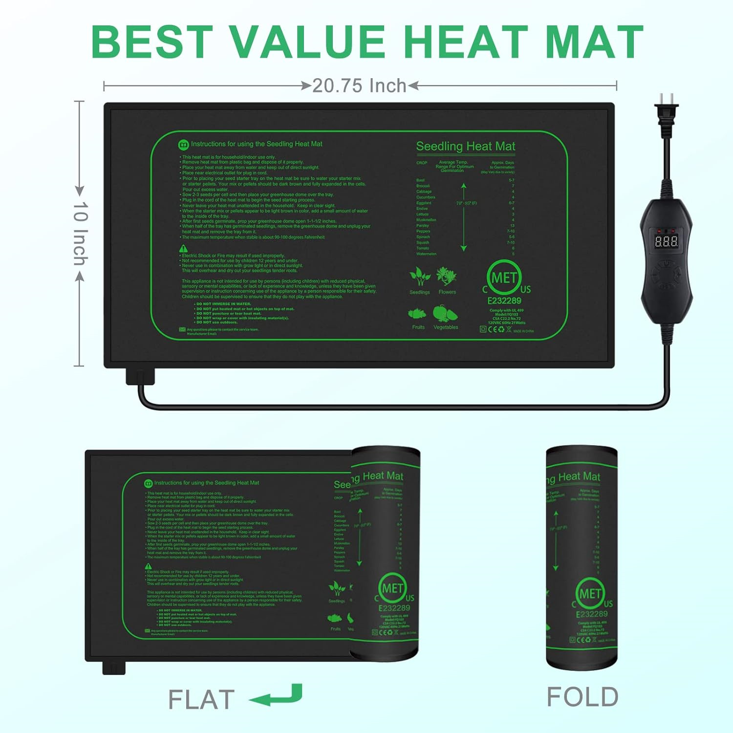 Seedling Heat Mat With Digital - đánh giá và giá Plant Growth Regulator